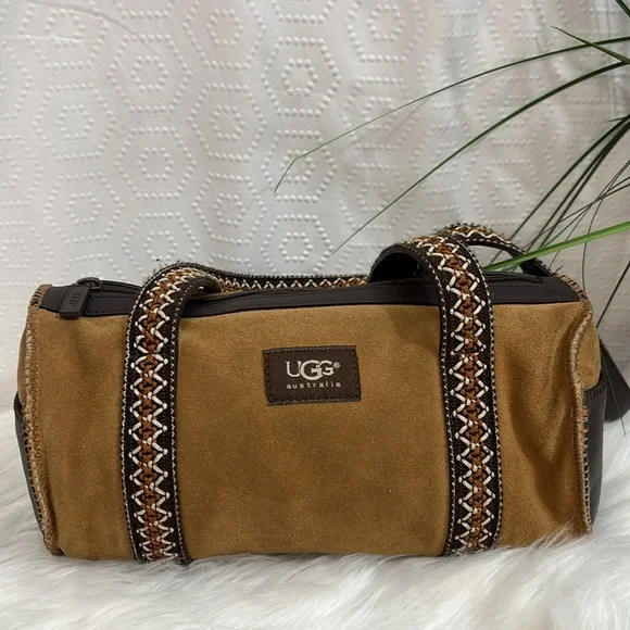 UGG Tan and Brown Mini Bag barrel purse - Picture 2 of 12